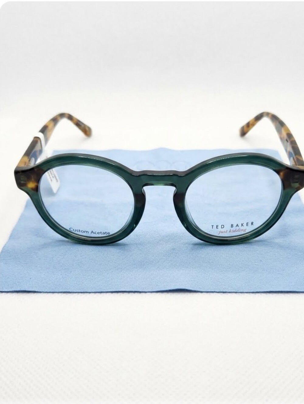 NWT Ted Baker B990 Youth Green Round Frames with Tortoises Shell Temples